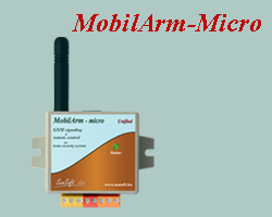 Reasonable price GSM signalling and remote control device with double input and outputfor home security systems with built-in antenna. It can be connected to any burglary or any fire alarm center. It is capable of sending SMS to 4 mobile numbers and can also call them.