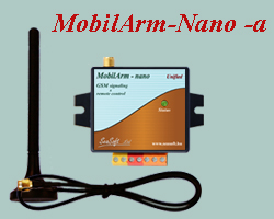 Economical price GSM signalling device for home security systems with aux. magnetic antenna. It can be connected to any burglary or any fire alarm center. It can send SMS to 4 mobile numbers and can also call them.