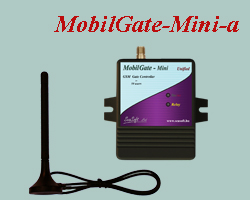 Egyszerű GSM kapunyitó modul  kisáramú relés kimenettel és külső mágnestalpas antennával. Számítógép USB portról programozható. Hivószám felismeréssel 50 dedikált számmal, ráhívással működtethető.