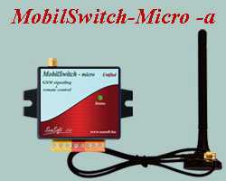 Remote controlling and signaling GSM device with enclosure, mostly for commercial purposes. Equipped with 2 digital inputs and 2 low-current relay outputs, supplied with external magnetic antenna.