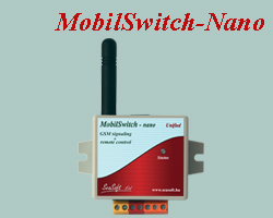 A GSM távjelző és távkapcsoló riasztáskor SMS-sel és hanghívással jelez. Kontaktusos bemenettel, kisáramú relés kimenettel, és 4 telefonszámra programozható verzióban. Élesíthető és tiltható, életjel küldés, szolgáltató SMS továbbítása. Kimenet kapcsoltatása SMS-sel és ráhívással. Belső antennával szerelt.