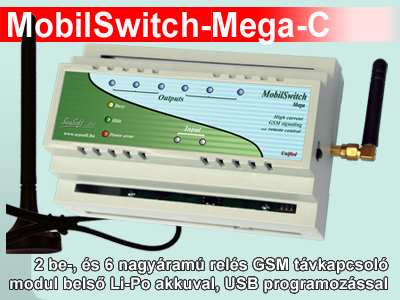 MobilSwitch-Mega GSM átjelző