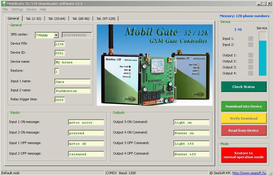 gsm gate remote software