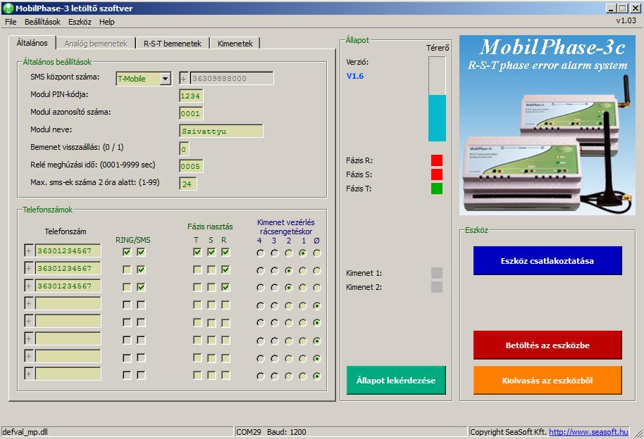 fázishiba riasztó szoftver